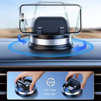 Автомобильный держатель для мобильного телефона с вращением на 360 градусов, нескользящий коврик, телефон на приборной панели с функцией громкой связи серебряный серый