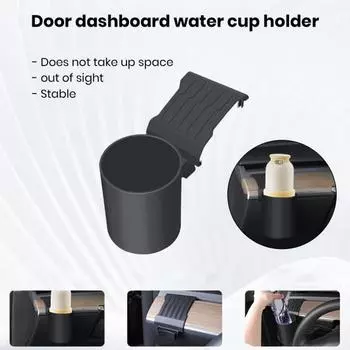 Автомобильный держатель для напитков, большая емкость, усиленный дизайн, простая установка, держатель для чашки на приборной панели для Tesla Model Y 2021-2023 чёрный