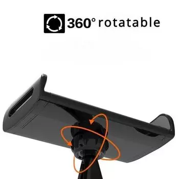 Автомобильный держатель для планшета на подголовник заднего сиденья, универсальный вращающийся на 360°, регулируемый, выдвижной, складной держатель для телефона в машину чёрный