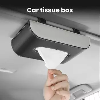 Автомобильный держатель для салфеток, большая емкость, износостойкий, простая установка, автомобильный козырек, держатель для салфеток, коробка для диспенсера для бумаги черный коричневый