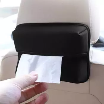 Автомобильный держатель для салфеток, держатель для салфеток, держатель для салфеток на заднее сиденье, держатель для салфеток на солнцезащитный козырек автомобиля, элегантный диспенсер для салфеток чёрный