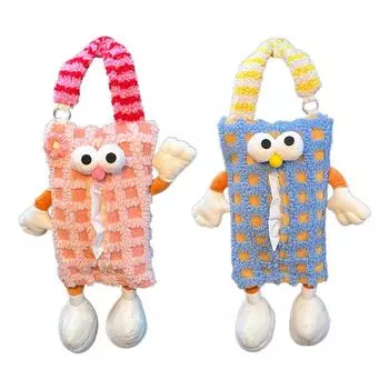 Автомобильный держатель для салфеток на заднее сиденье, плюшевый мультяшный бумажный мешочек с животными, забавный милый держатель для салфеток, автомобильные принадлежности для домашних офисов розовый