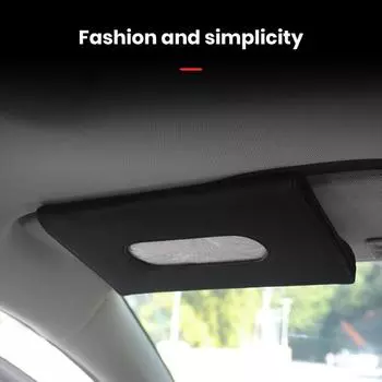 Автомобильный держатель для салфеток с застежкой-лентой, простой в установке, универсальный автомобильный солнцезащитный козырек, салфетка, ящик для хранения салфеток чёрный