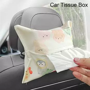 Автомобильный держатель для салфеток, солнцезащитный козырек/подголовник, эластичная лента большой емкости, искусственная кожа, мультяшное животное Fruit