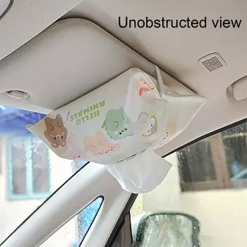 Автомобильный держатель для салфеток, установленный солнцезащитный козырек/подголовник, большая искусственная эластичная лента из кожи с мультяшным рисунком Fruit