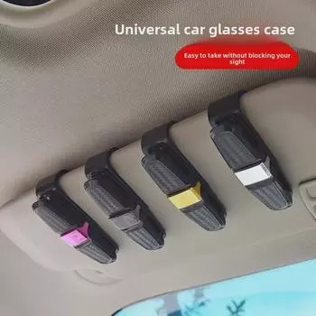 Автомобильный держатель для солнцезащитных очков из углеродного волокна и зажим для билета на козырек Rose Red in OPP Bag