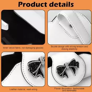 Автомобильный держатель для солнцезащитных очков - легкий доступ, устойчивый к царапинам и стильный органайзер для женщин, футляр для очков, автомобильные аксессуары белый