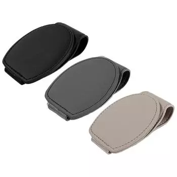 Автомобильный держатель для солнцезащитных очков Магнитный держатель для очков Магнитный кожаный держатель для очков Магнитный кожаный держатель для солнцезащитных очков серый