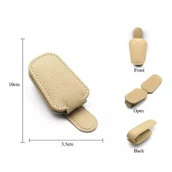 Автомобильный держатель для солнцезащитных очков, солнцезащитный козырек, зажим для солнцезащитных очков, крепление для футляра для очков из воловьей кожи, автомобильный стиль, зажим для билетной карточки, аксессуары для интерьера