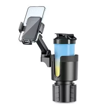 Автомобильный держатель для стакана, крепление для телефона, вращающийся автомобильный держатель для напитков, держатель для сотового телефона, автомобильный держатель, регулируемый автомобильный держатель для стакана, расширитель для стакана чёрный