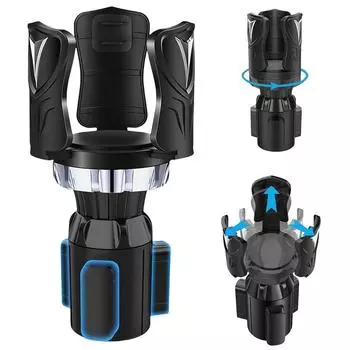 Автомобильный держатель для стакана, регулируемые ручки и основание, автоматический держатель для больших бутылок с водой, для стаканов объемом 10–46 унций и кофейных кружек Silver