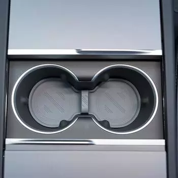 Автомобильный держатель для стакана с водой, противоскользящий коврик для Tesla Model 3 2025 Highland Auto, держатель для стакана с водой, нескользящий коврик для чашки чёрный