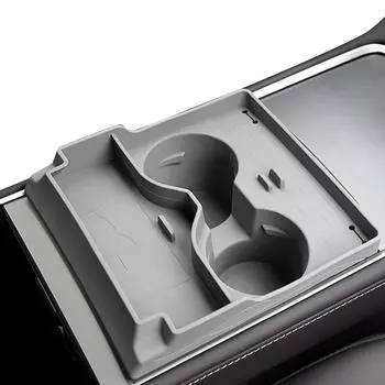 Автомобильный держатель для стакана Tesla Model 3/Y с центральным управлением, стопор для стакана с водой, противоскользящий силиконовый слот, органайзер для напитков для Tesla серый