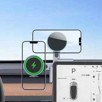 Автомобильный держатель для телефона 15 Вт магнитное складное беспроводное зарядное устройство для BYD Tesla Model 3 YXS Magsafe автомобильный держатель