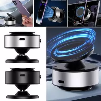 Автомобильный держатель для телефона, электрический, вращающийся на 360°, вакуумный, магнитный