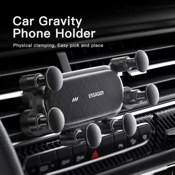 Автомобильный держатель для телефона Gravity Car Phone Holder, портативный, легко устанавливается и устанавливается, 4,5-7 дюймов, для салона автомобиля из ПК/ABS, без магнитной поддержки мобильного телефона, практичный чёрный