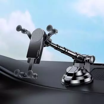 Автомобильный держатель для телефона Hipacool Sucker, GPS-телефон, гравитационная подставка для iPhone 13, 12 Pro Max, автомобильное крепление на присоске Xiaomi, автомобильные аксессуары чёрный