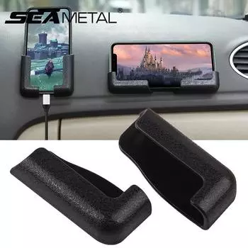 Автомобильный держатель для телефона из SEAMETAL, сумка-подставка для мобильного телефона, многофункциональный черный карманный органайзер для сотового телефона, сумка для автокресла, наклейка для хранения чёрный