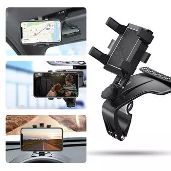 Автомобильный держатель для телефона, крепление для телефона в автомобиле, зажим Hands Free, вращение на 360 градусов с временной парковкой автомобиля чёрный