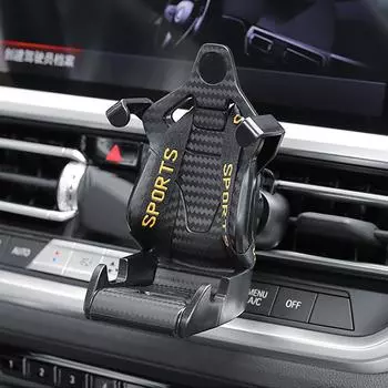 Автомобильный держатель для телефона, крепление для телефона на вентиляционную решетку, вращающееся на 360 градусов, зажимная подставка для телефона с навигацией, подходит для чёрный/золотой