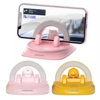 Автомобильный держатель для телефона, крепление на приборную панель, мобильная стойка, свободные руки, универсальный нескользящий коврик, легко одной рукой розовый