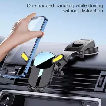 Автомобильный держатель для телефона, крепление на лобовое стекло, приборную панель, вентиляционное отверстие, управление одной рукой, универсальный чёрный