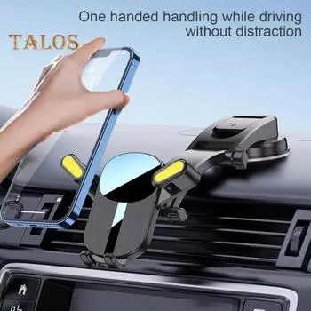 Автомобильный держатель для телефона, крепление на лобовое стекло, приборную панель, крепление на вентиляционное отверстие, управление одной рукой, универсальная автомобильная подставка для мобильного телефона без помощи рук для iPhone чёрный
