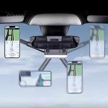 Автомобильный держатель для телефона Магнитный кронштейн для зеркала заднего вида с регулируемой телескопической штангой Высокая стабильность Простота установки Выдвижное универсальное крепление A