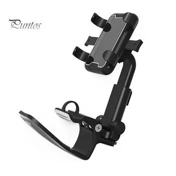 Автомобильный держатель для телефона, многофункциональный регулируемый универсальный автомобильный солнцезащитный козырек, зажим для мобильного телефона, подставка, GPS-кронштейн для вождения чёрный