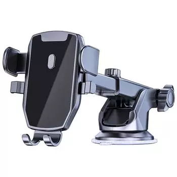 Автомобильный держатель для телефона на лобовое стекло, присоска, крепление на приборной панели, вращение на 360 градусов, подставка-присоска для смартфона чёрный