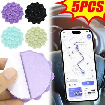 Автомобильный держатель для телефона на присоске, портативный силиконовый держатель для телефона на приборную панель автомобиля, самоклеящийся круглый нескользящий держатель