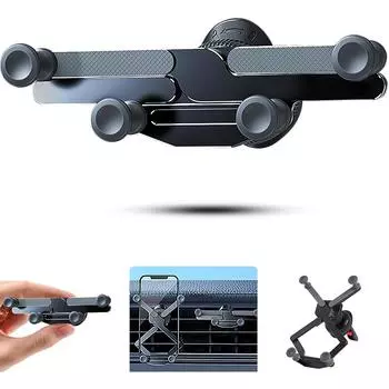 Автомобильный держатель для телефона на вентиляционную решетку, невидимый, вращающийся, крепление на воздуховод, держатель для телефона в автомобиль, черный