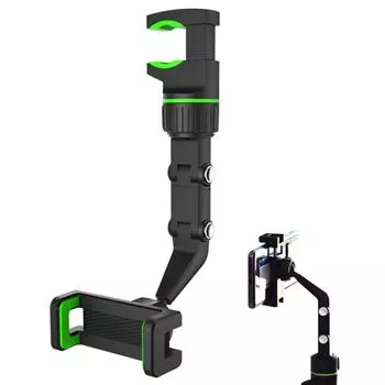 Автомобильный держатель для телефона на зеркало заднего вида, вращающийся на 360°, подставка для мобильного телефона в автомобиле для мобильных телефонов шириной 2–4 дюйма, зажим для крепления синий