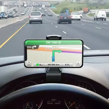 Автомобильный держатель для телефона, подставка, держатель для дисплея сотового телефона, приборная панель автомобиля, кронштейн для iPhone F9T7 black-One-size