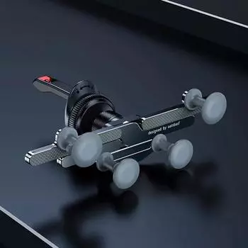 Автомобильный держатель для телефона, регулируемая на 360° подставка для мобильного телефона, нескользящая силиконовая вентиляционная решетка, автомобильное крепление, складной держатель для телефона чёрный