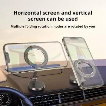 Автомобильный держатель для телефона, регулируемый угол наклона, самоклеящийся, легко устанавливается, компактный, складной, универсальный, сильное магнитное крепление для телефона серый