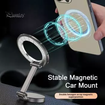 Автомобильный держатель для телефона, регулируемый угол наклона, самоклеящийся, легко устанавливается, компактный, складной, универсальный, сильное магнитное крепление для телефона серый