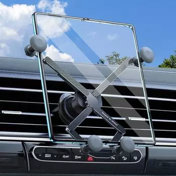 Автомобильный держатель для телефона с большим экраном, специальная гравитационная подставка для воздуховода, регулируемый кронштейн для сотового телефона/складного телефона/планшета чёрный