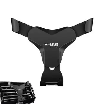 Автомобильный держатель для телефона с гравитацией на вентиляционное отверстие, трехточечная структура, подставка для мобильного телефона, автоматическая подставка для мобильного телефона с поддержкой GPS для салона автомобиля серебряный