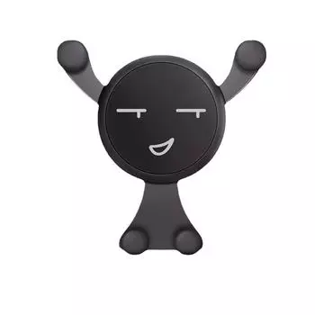 Автомобильный держатель для телефона с изображением мультяшного улыбающегося медведя: Гравитационное крепление воздуховыпускного отверстия. чёрный