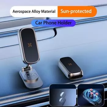 Автомобильный держатель для телефона с магнитным захватом, автомобильный держатель-зажим из алюминиевого сплава, магнитная подставка для мобильного телефона для iPhone, Xiaomi, Samsung