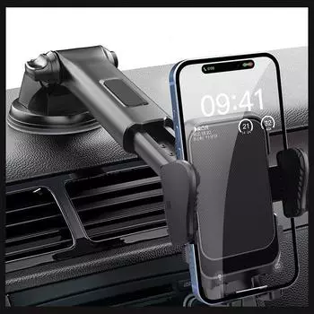 Автомобильный держатель для телефона с присоской, вентиляционные отверстия, поддержка навигации, поддержка вождения, зажим для крепления в автомобиле на автомобильной вставке чёрный
