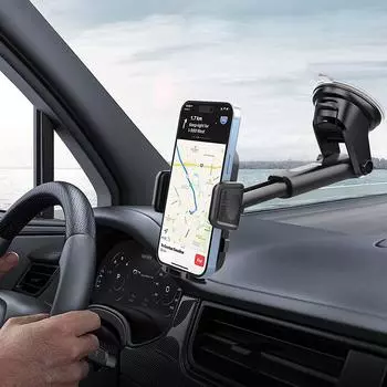Автомобильный держатель для телефона с присоской, вентиляционные отверстия, поддержка навигации, поддержка вождения, зажим для крепления в автомобиле на автомобильной вставке чёрный
