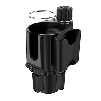 Автомобильный держатель для телефона с регулируемой базой, многофункциональный 4 в 1, держатель для хранения стаканов для воды и кофе, автомобильный органайзер чёрный