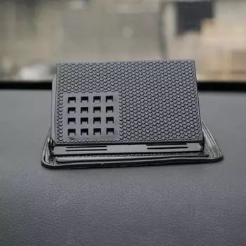 Автомобильный держатель для телефона с вращением на 360 градусов, силиконовый нескользящий коврик для приборной панели автомобиля, регулируемый угол наклона, липкая подкладка для GPS-навигации чёрный