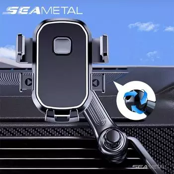 Автомобильный держатель для телефона SEAMETAL Gravity, крючок для крепления на вентиляционную решетку, вращающийся на 360 градусов держатель для смартфона Short type чёрный