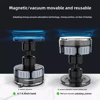 Автомобильный держатель для телефона, сверхсильный магнитный адсорбционный тип, складной кронштейн, универсальный держатель для смартфона, навигация, прямая трансляция чёрный