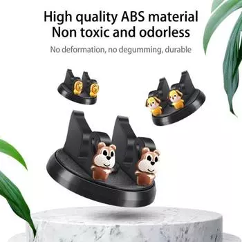 Автомобильный держатель для телефона, универсальный вращение на 360 градусов, многофункциональный навигационный клей, защита от падения, дизайн с милым мультяшным животным A