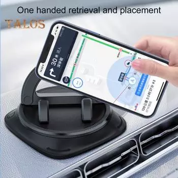 Автомобильный держатель для телефона, вращающийся на 360 градусов, кронштейн для мобильного телефона на приборной панели, управление одной рукой, безопасное вождение, автомобильные аксессуары чёрный