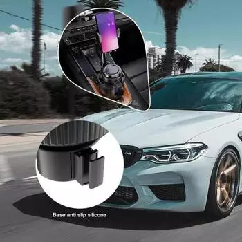 Автомобильный держатель для телефона Yousheng 2-в-1 с подстаканником, регулируемым углом наклона, универсальный, простой в установке, автомобильный держатель для смартфона чёрный